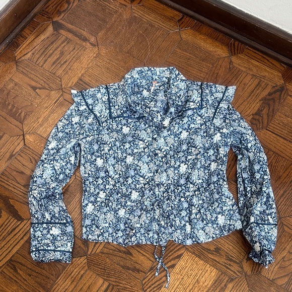 Free People Cotton Printed  Daybreak Blouse - Picture 5 of 10